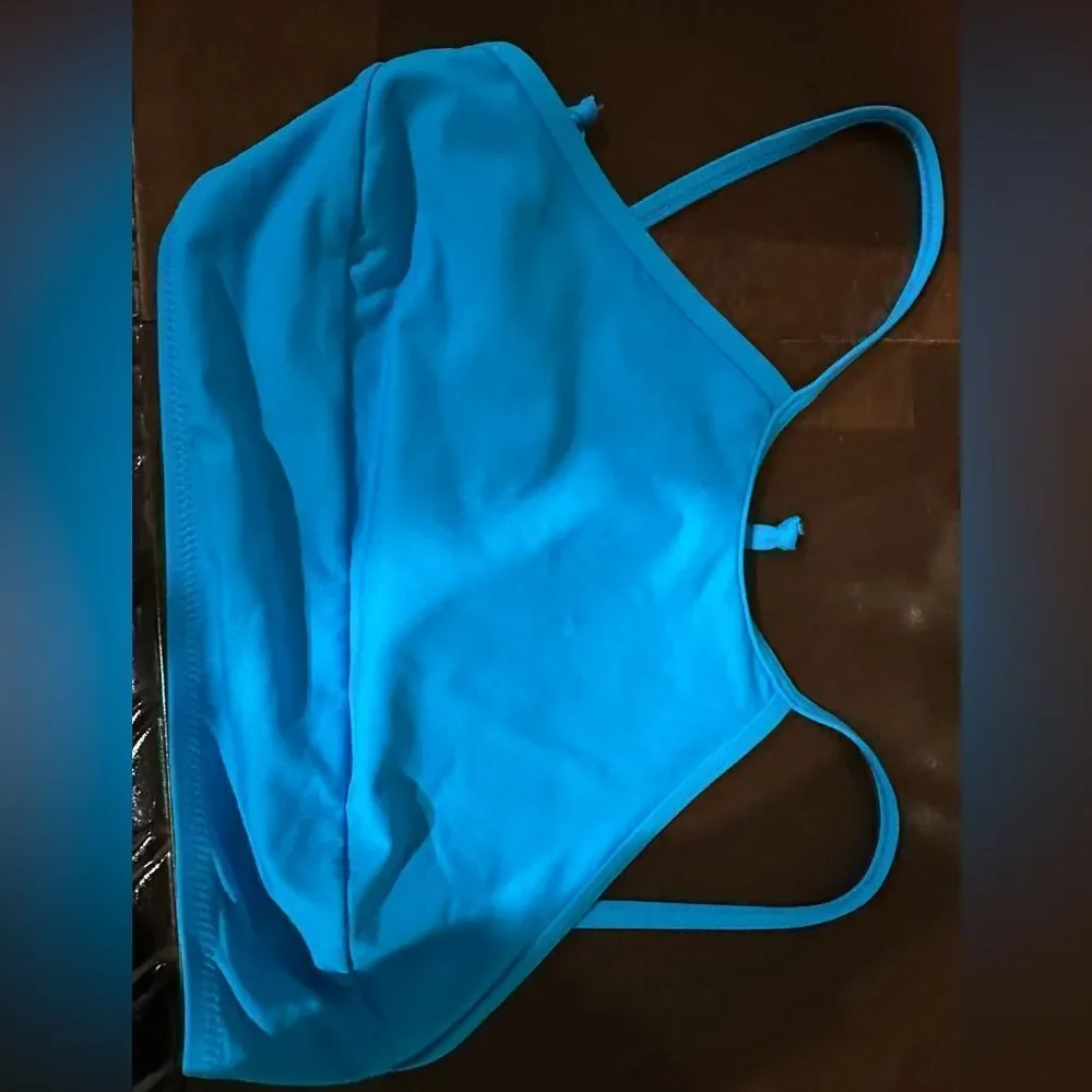 SKIMS NWT High Neck Bikini Top in Turquoise size S